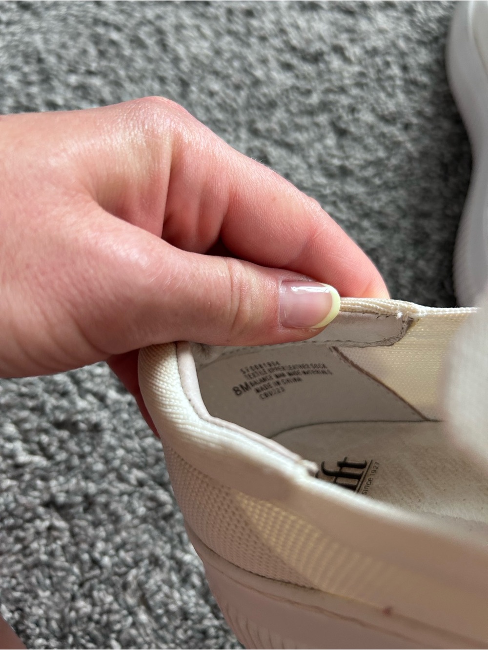 Sofft White Slip-On Flats with Tan Pull Tabs - Picture 3 of 3